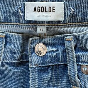 AGOLDE '90s Fit Mid Rise Loose Fit Jeans Fall Out Distressed size 25 cotton Y2K